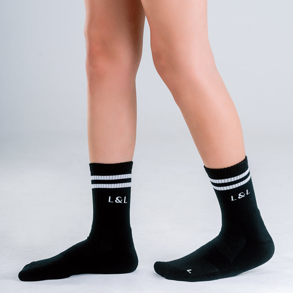 Lars&Leo Laufsocken Damen Schwarz-Weiß – Vielseitiger Retro-Look