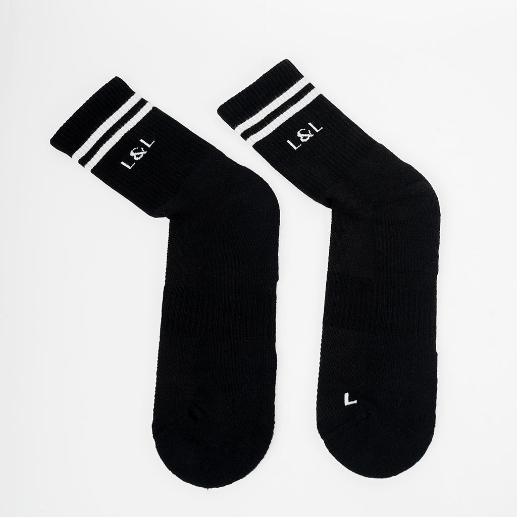 Lars&Leo Laufsocken Herren Schwarz – Retro Performance