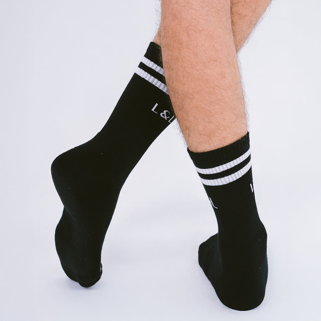 Lars&Leo Laufsocken Herren Schwarz – Retro Performance